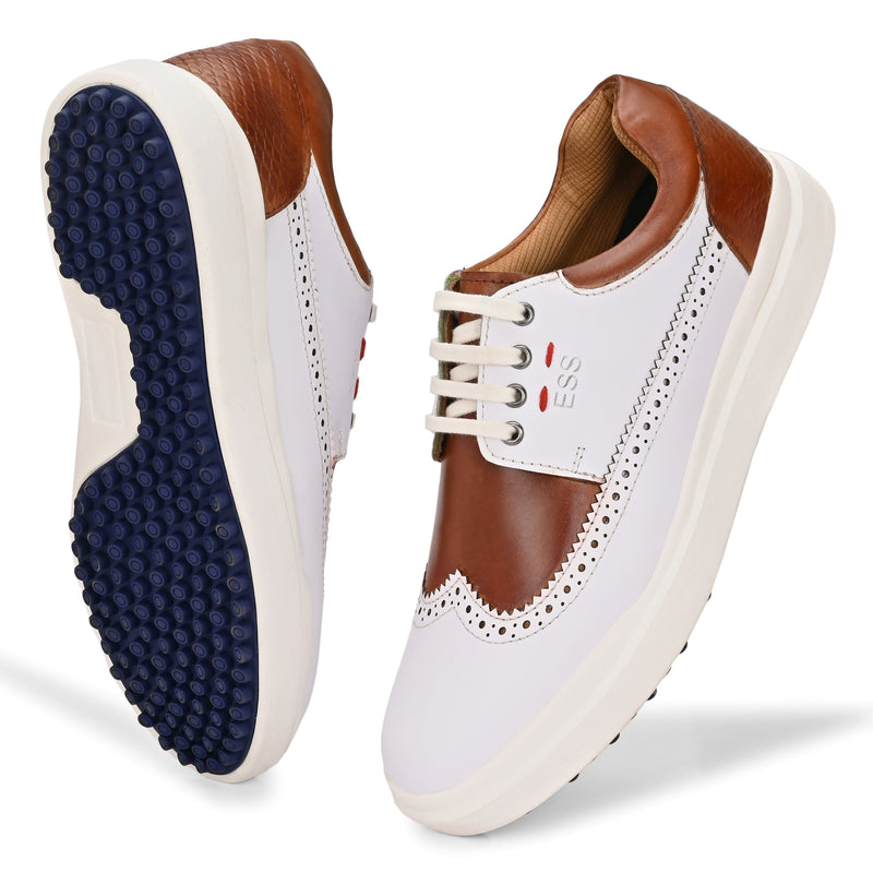 Flex Lace Up  Tan / White