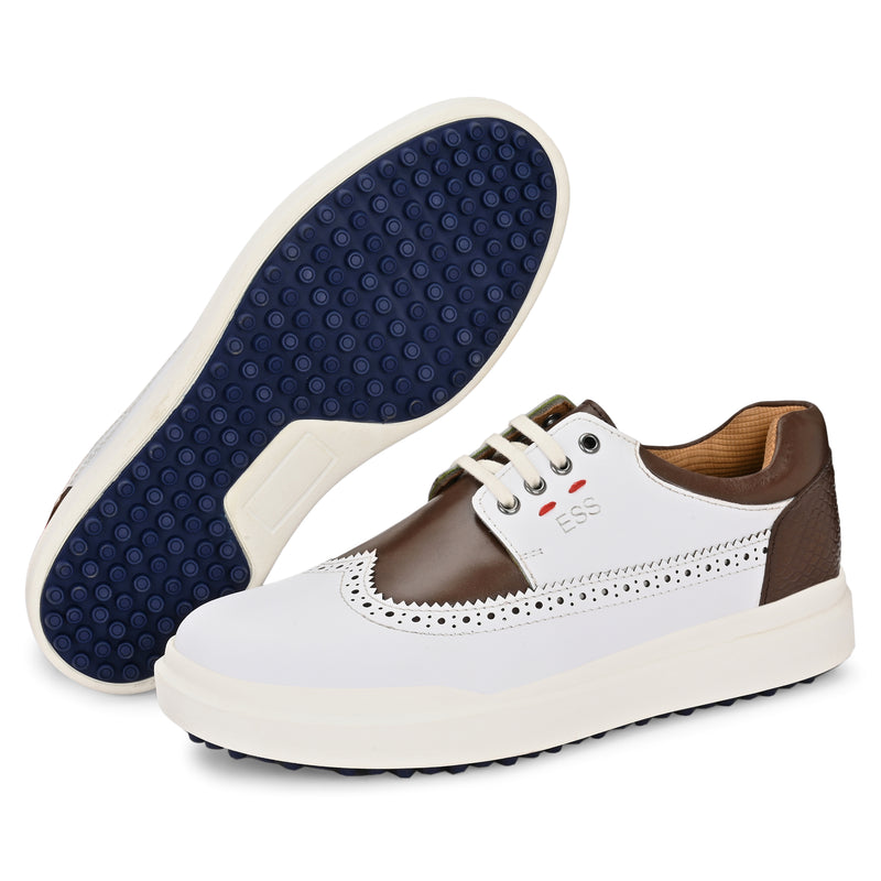 Flex Lace Up White / Brown