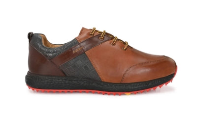 Dirham Tan, Brown & Blue Golf Shoes