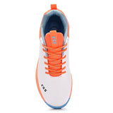 Striker white orange cricket shoes