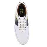 Swiss white blue golf shoes