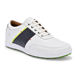 Swiss white blue golf shoes