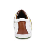 Swiss white tan golf shoes