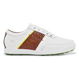 Swiss white tan golf shoes