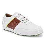 Swiss white tan golf shoes