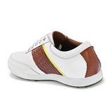 Swiss white tan golf shoes