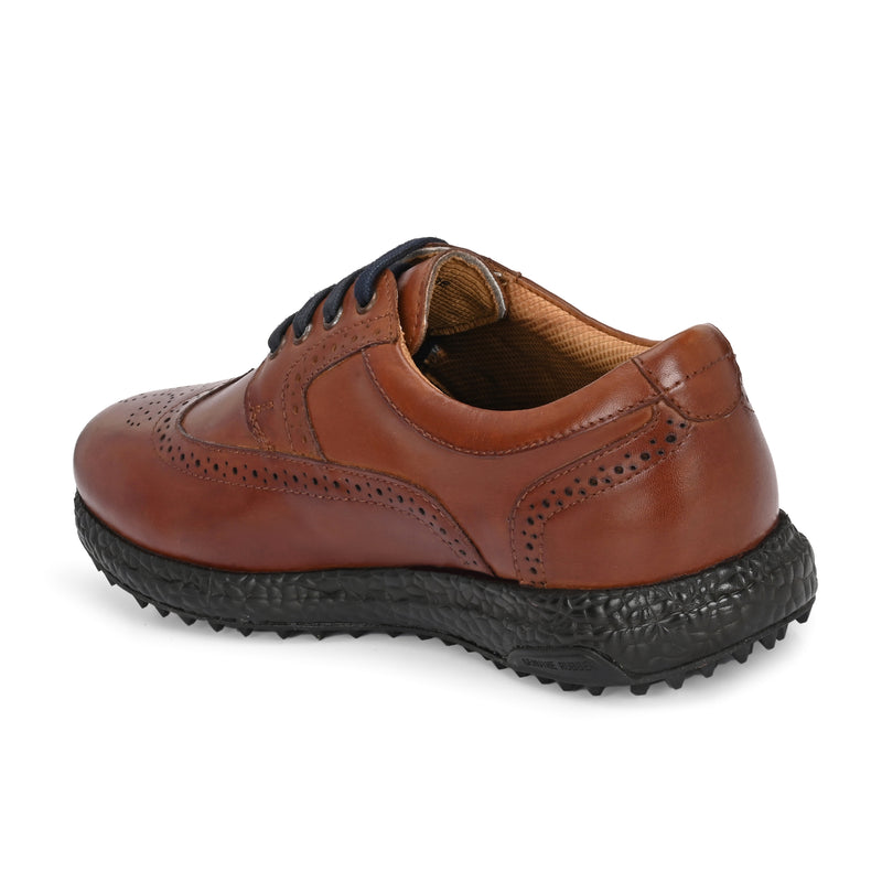 Brogue Spikeless Tan-Golf Shoes