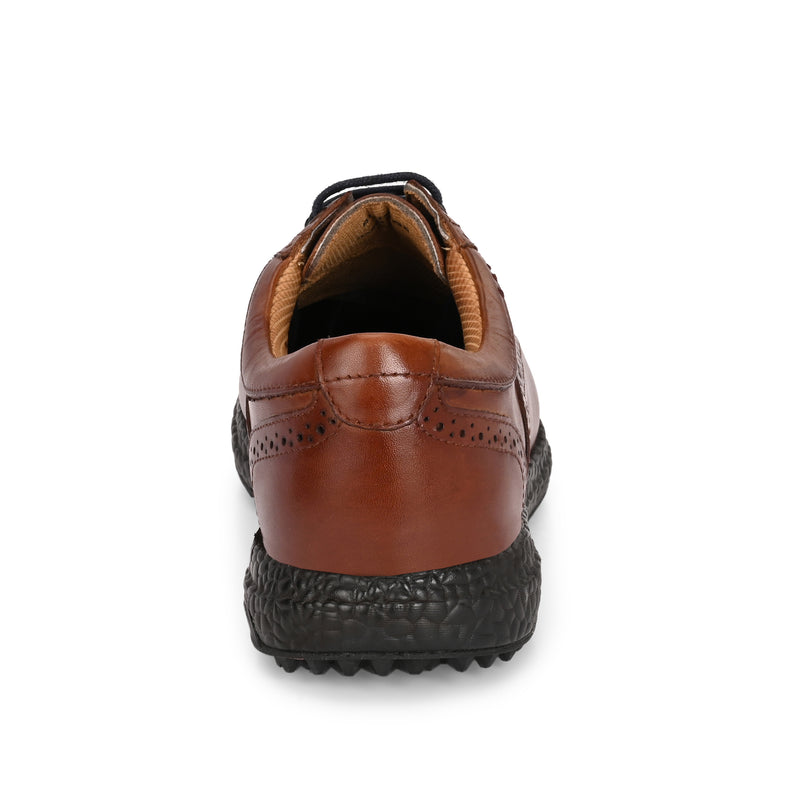 Brogue Spikeless Tan-Golf Shoes