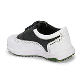 Brogue Spikeless White Black-Golf Shoes