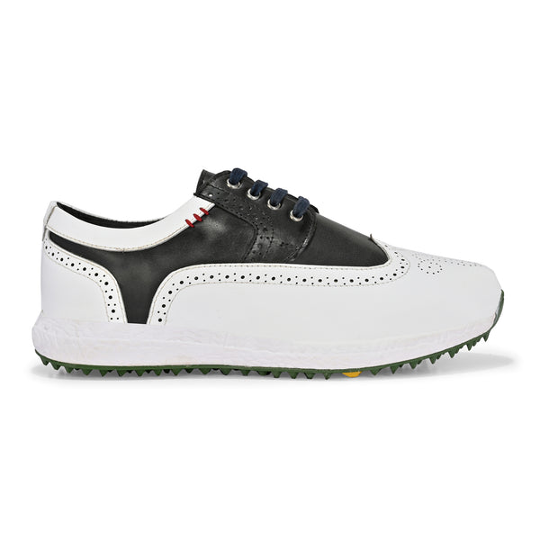 Brogue Spikeless White Black
