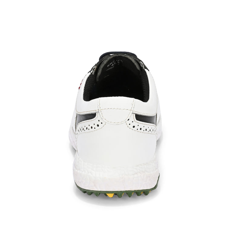 Brogue Spikeless White Black-Golf Shoes