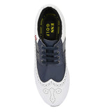 Brogue Spikeless White Navy-Golf Shoes