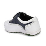Brogue Spikeless White Navy-Golf Shoes